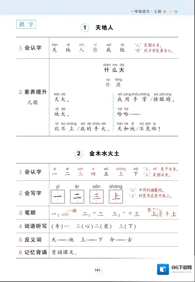 《每课背记清单》小学1-6年级上下册PDF格式